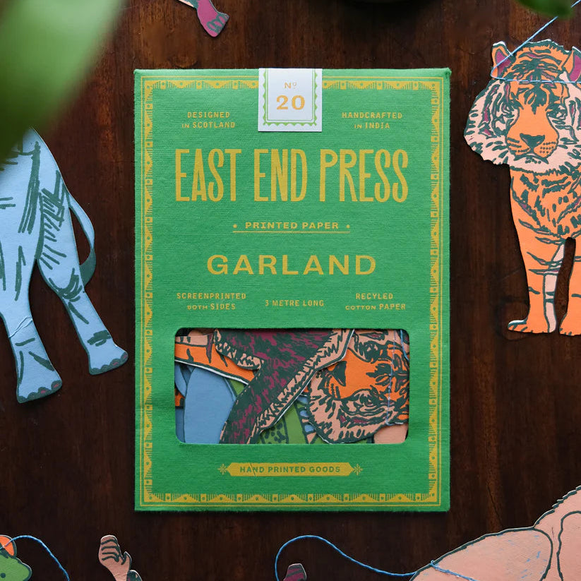 Screen Printed Jungle Animal Garland - East End Press - Uneeka