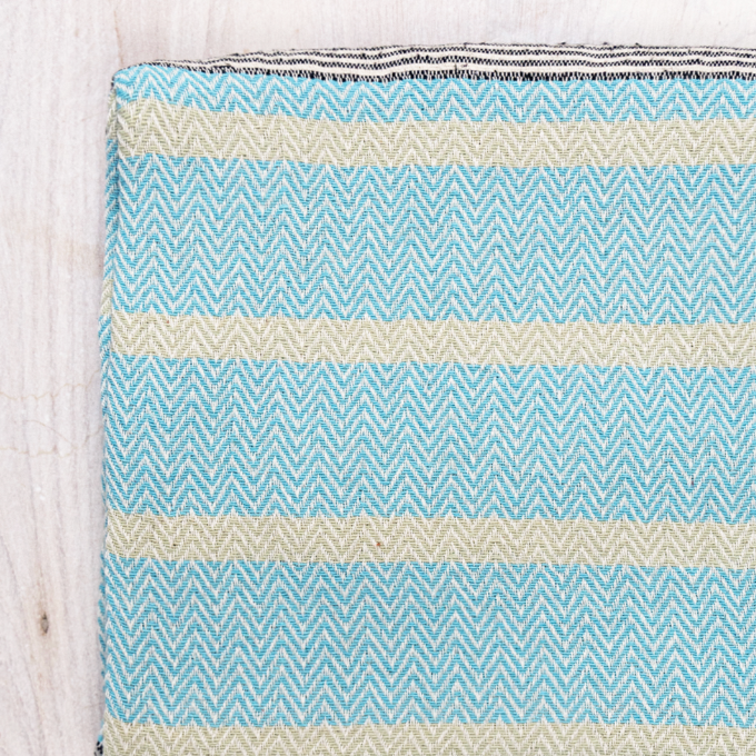 Malabar Woven Bed Cover with Tassels - Turquoise