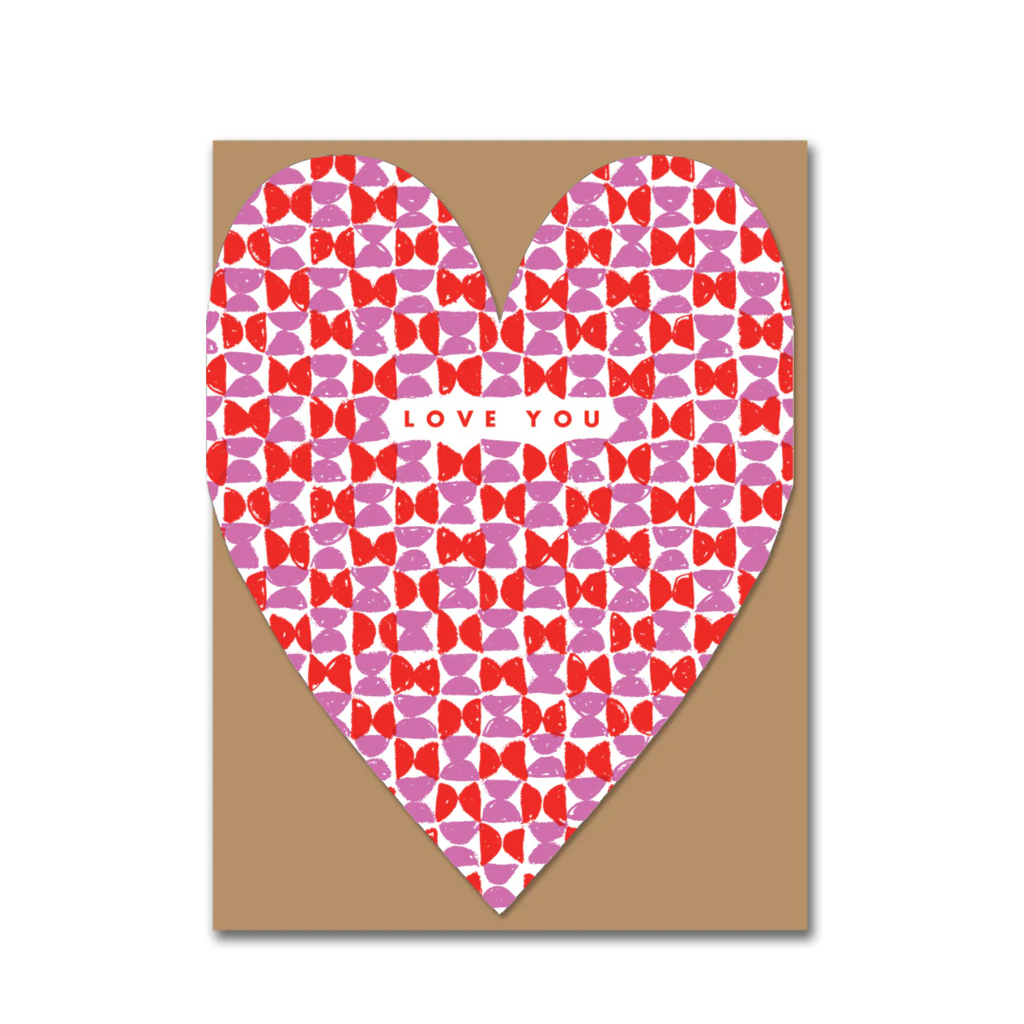 'Love You' Patterned Greetings Card