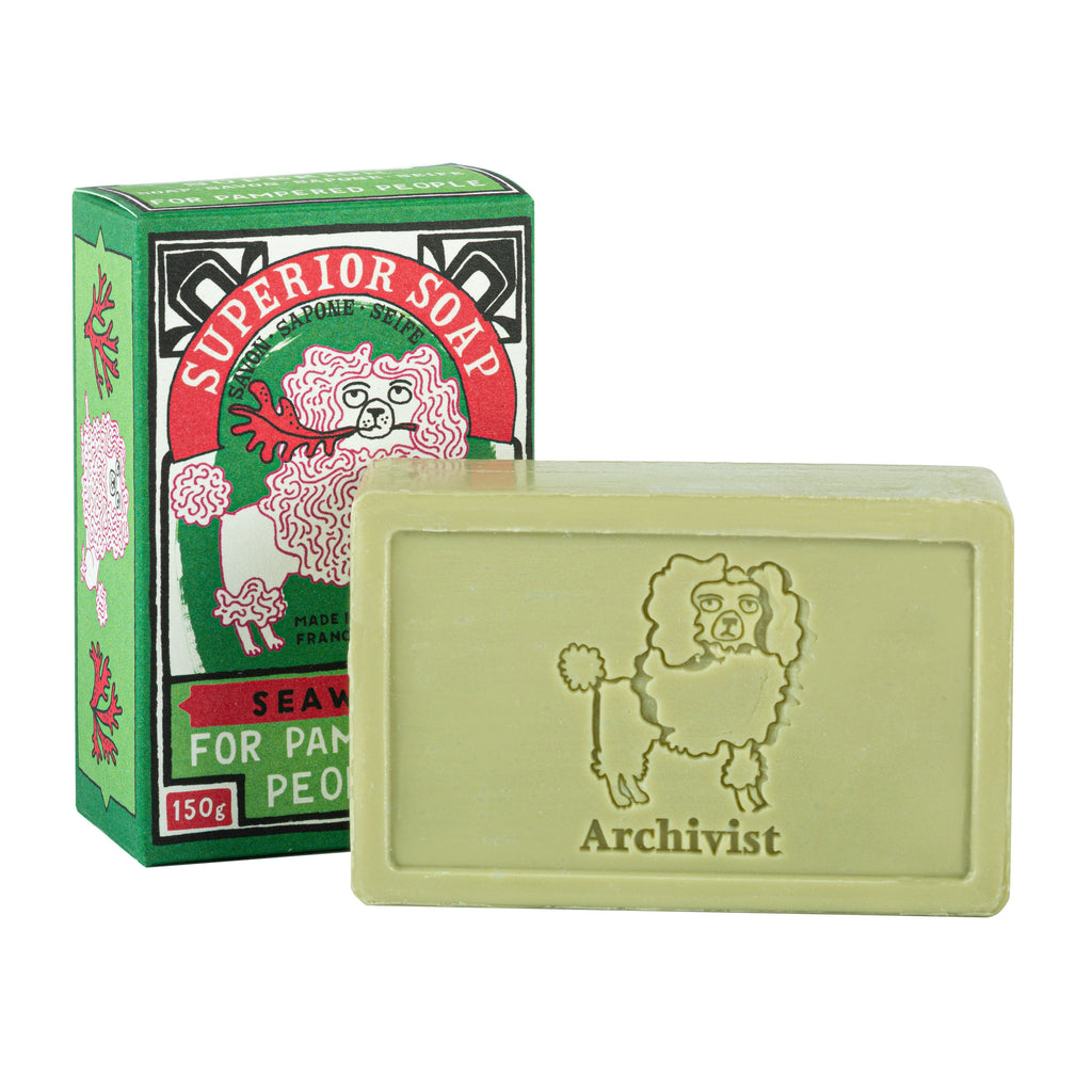 Seaweed Hand Soap Bar, poodle packaging made in France poodle soap