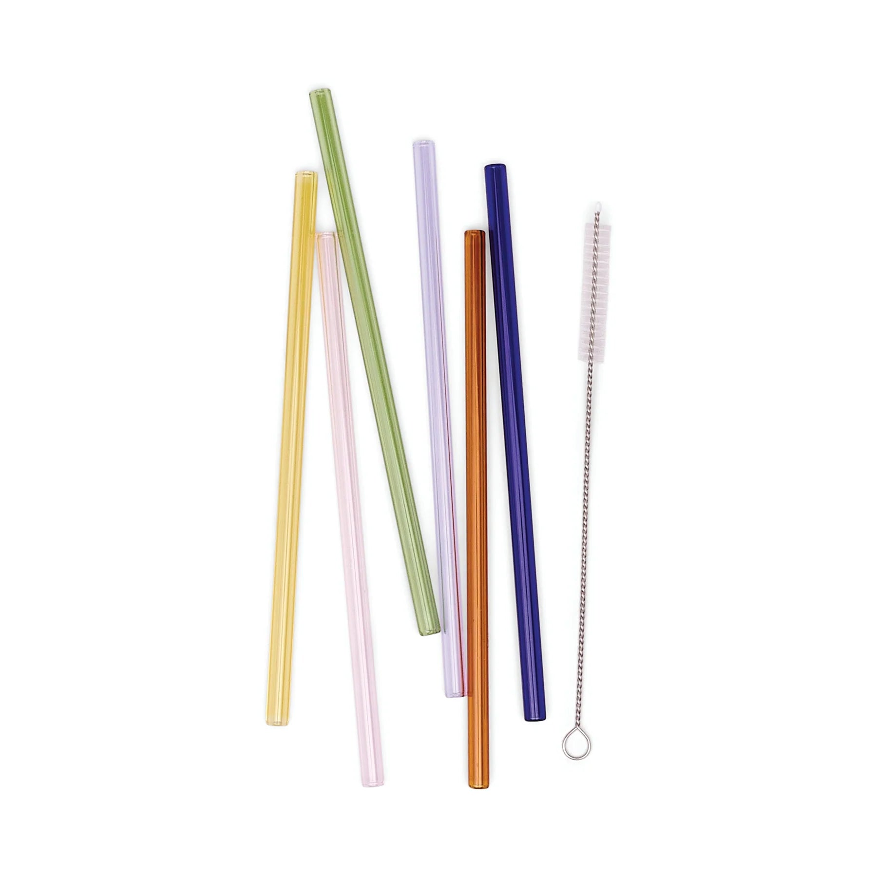 Set of 6 Highball Coloured Glass Straws - HHC167UK - Uneeka