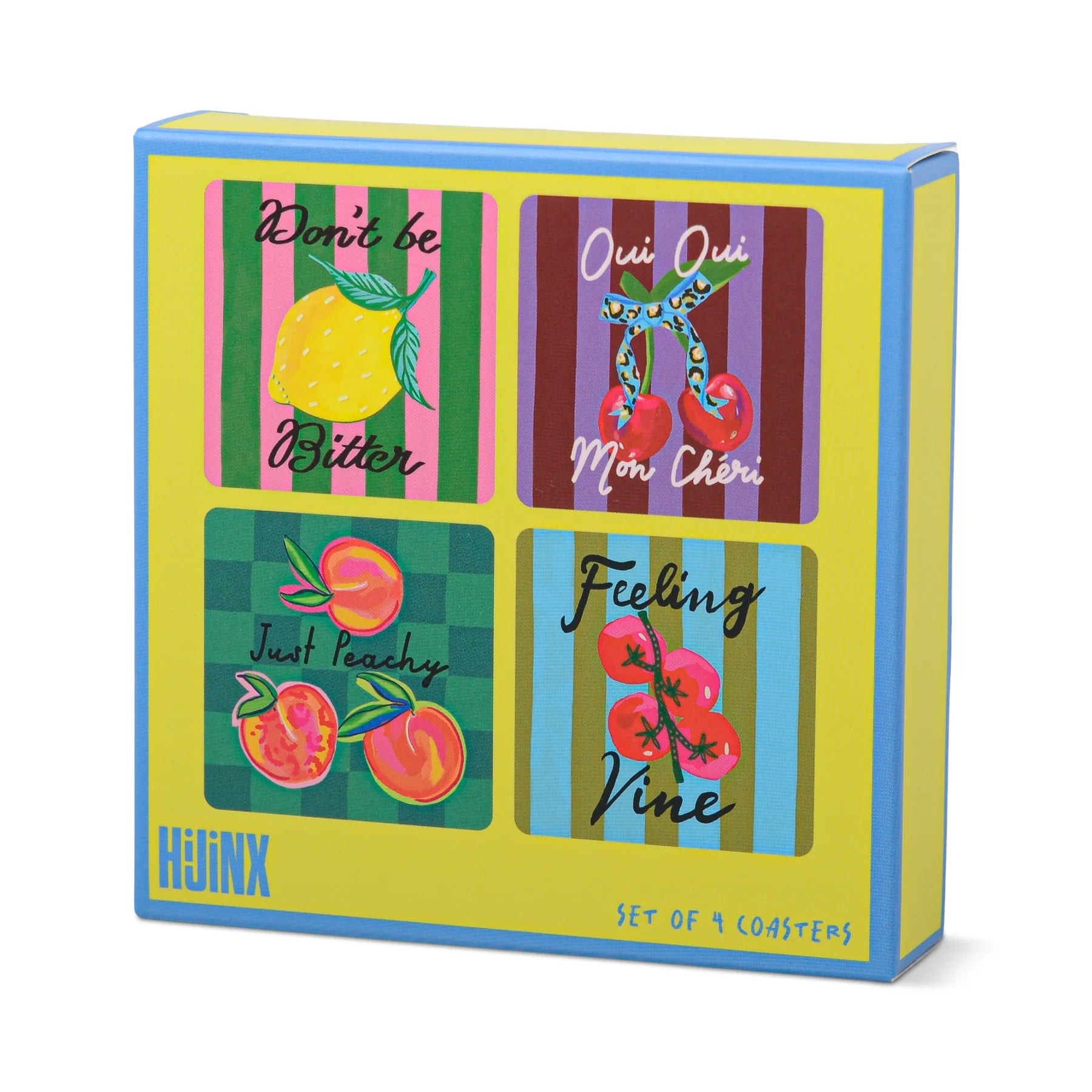 Set of 4 Colourful Fruity Coasters - HJX019EU - Uneeka
