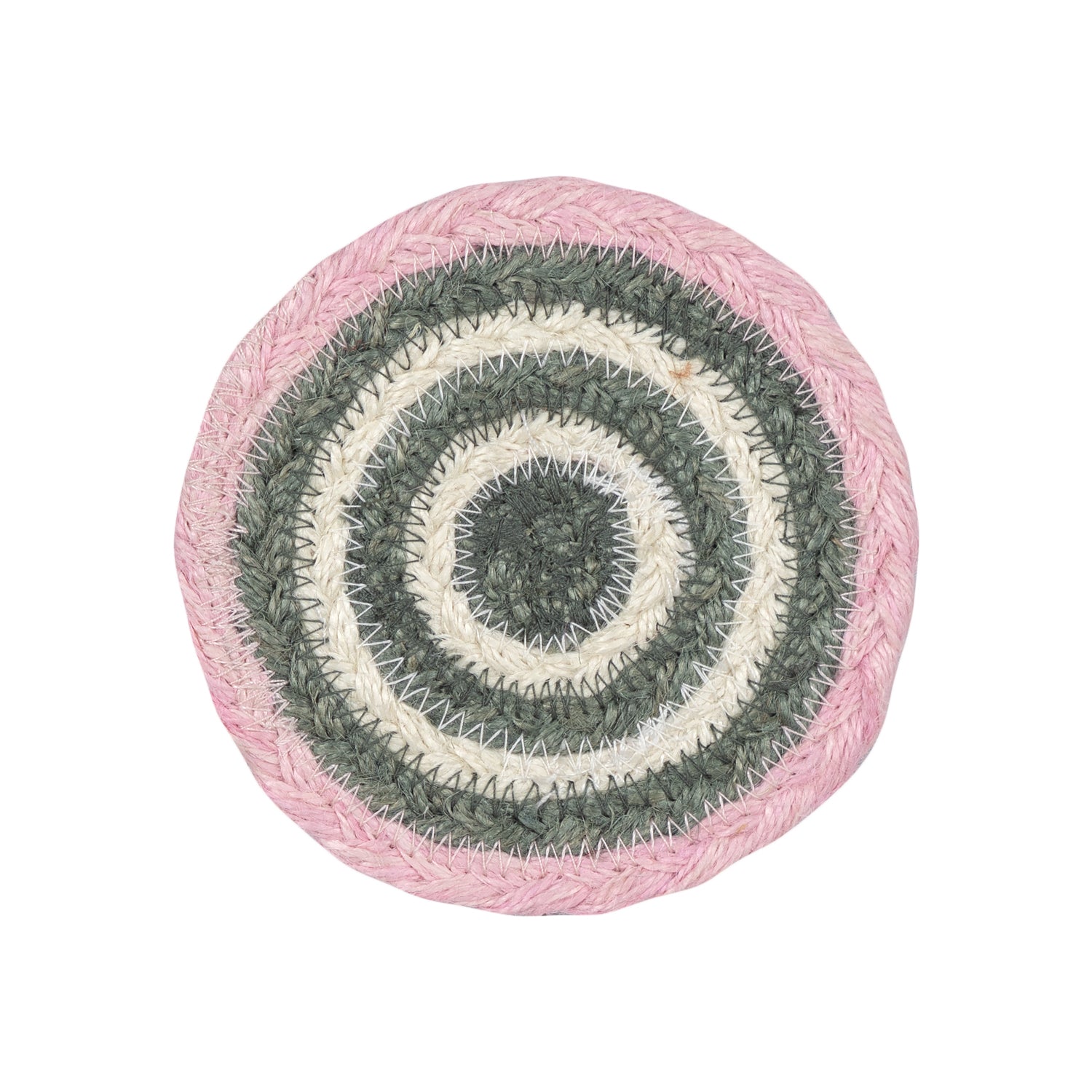 Set of 6 Striped Jute Coasters - CBP06912X12TRADE - Uneeka