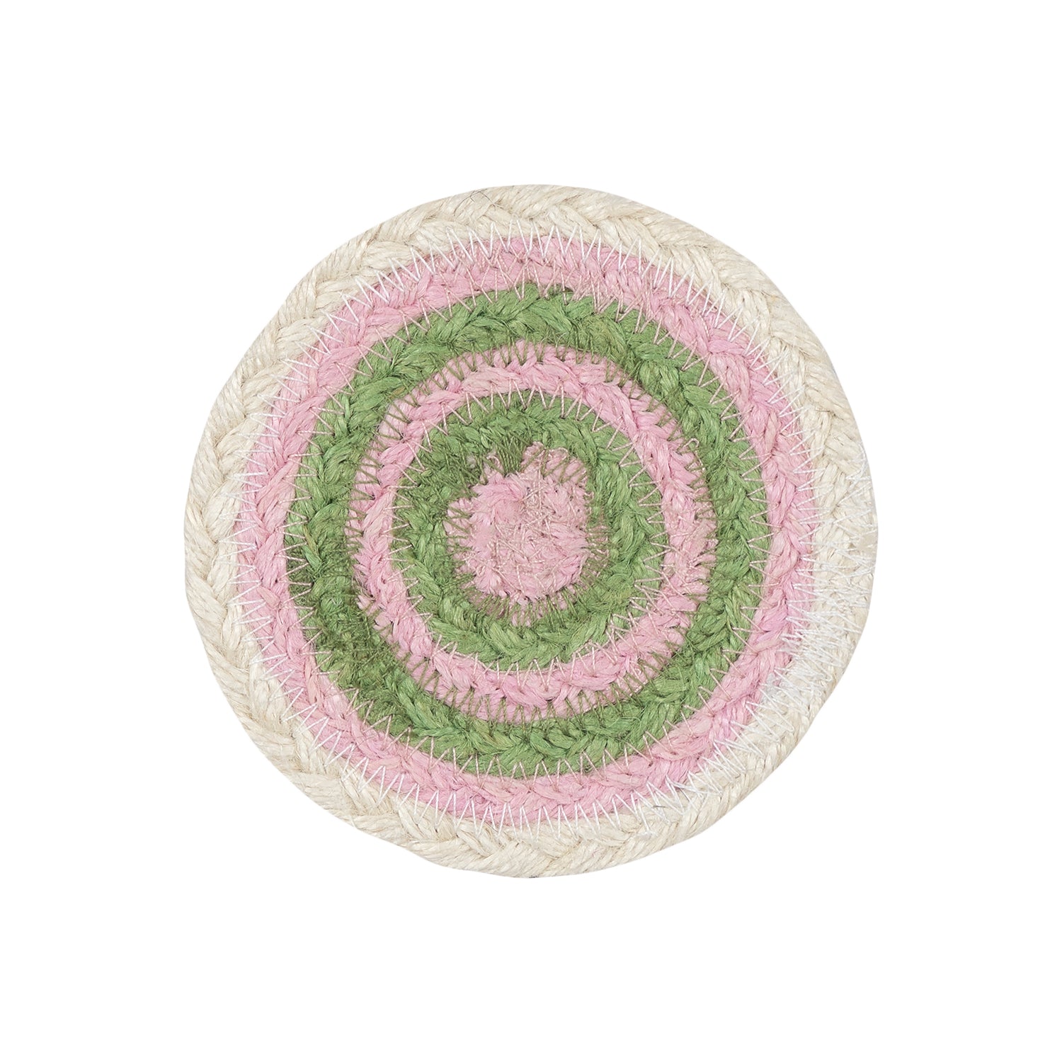 Set of 6 Striped Jute Coasters - CBP06312X12TRADE - Uneeka