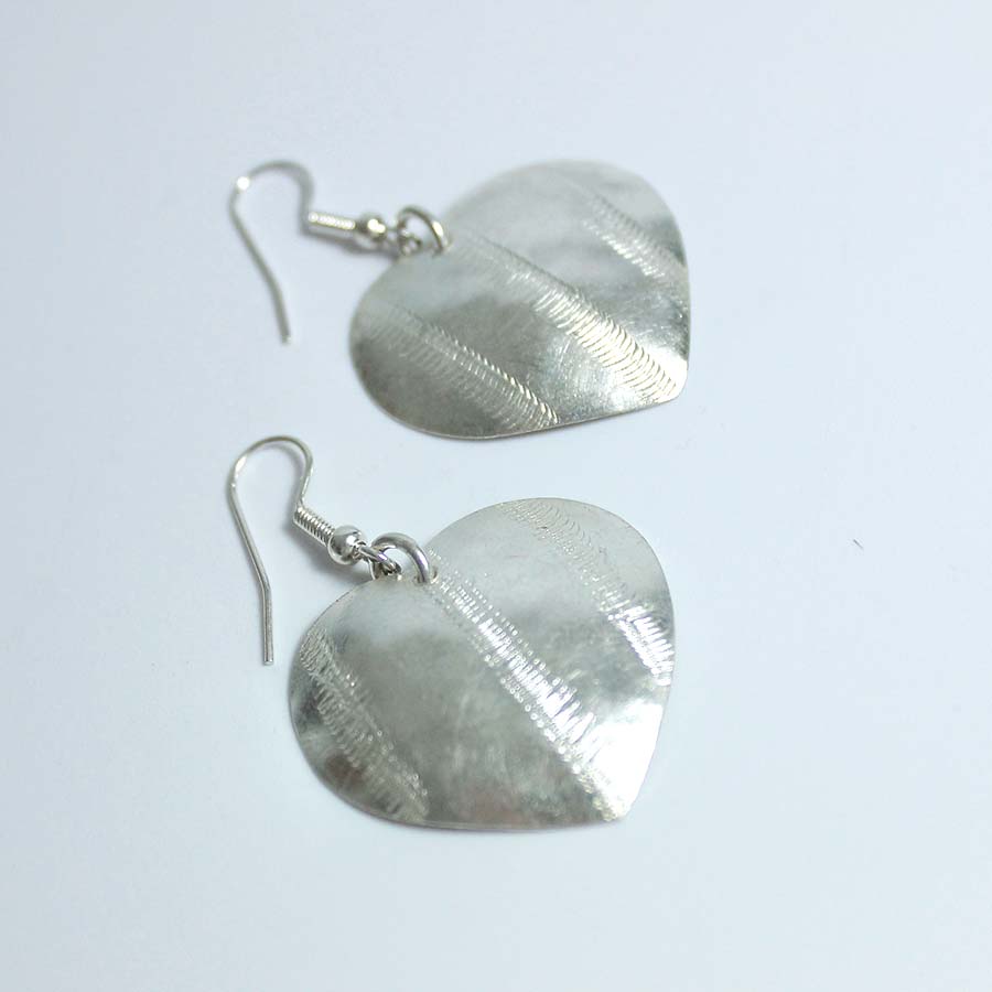 Silver Plate Heart Earrings
