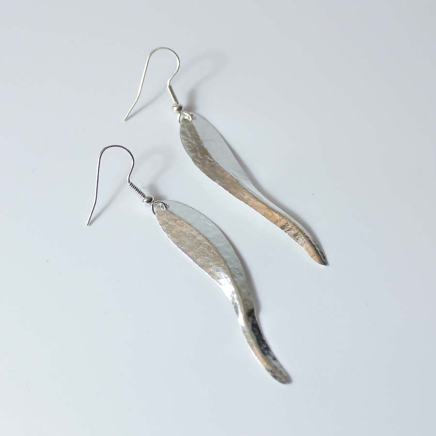 Silver Plated Chilli Leaf Earrings