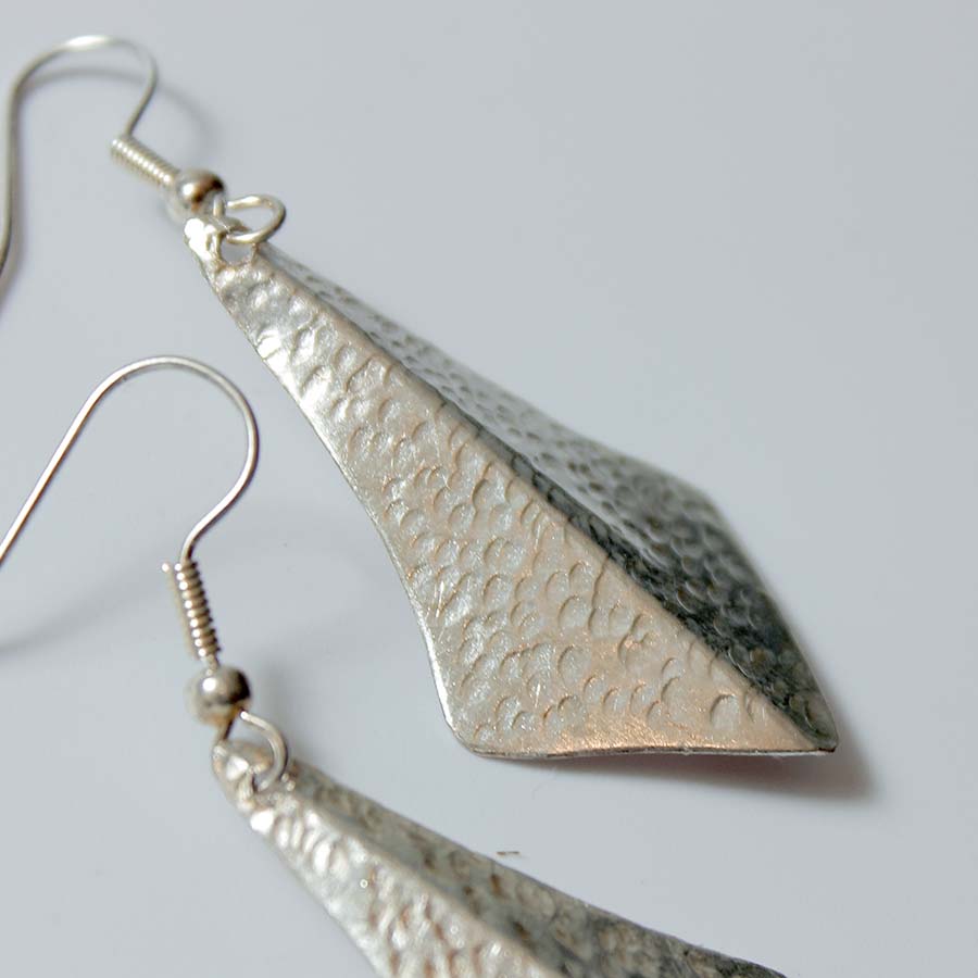 Silver Plated Fluted Earrings