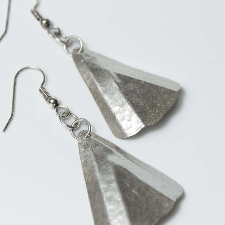 Silver Plated Medium Fan Earrings