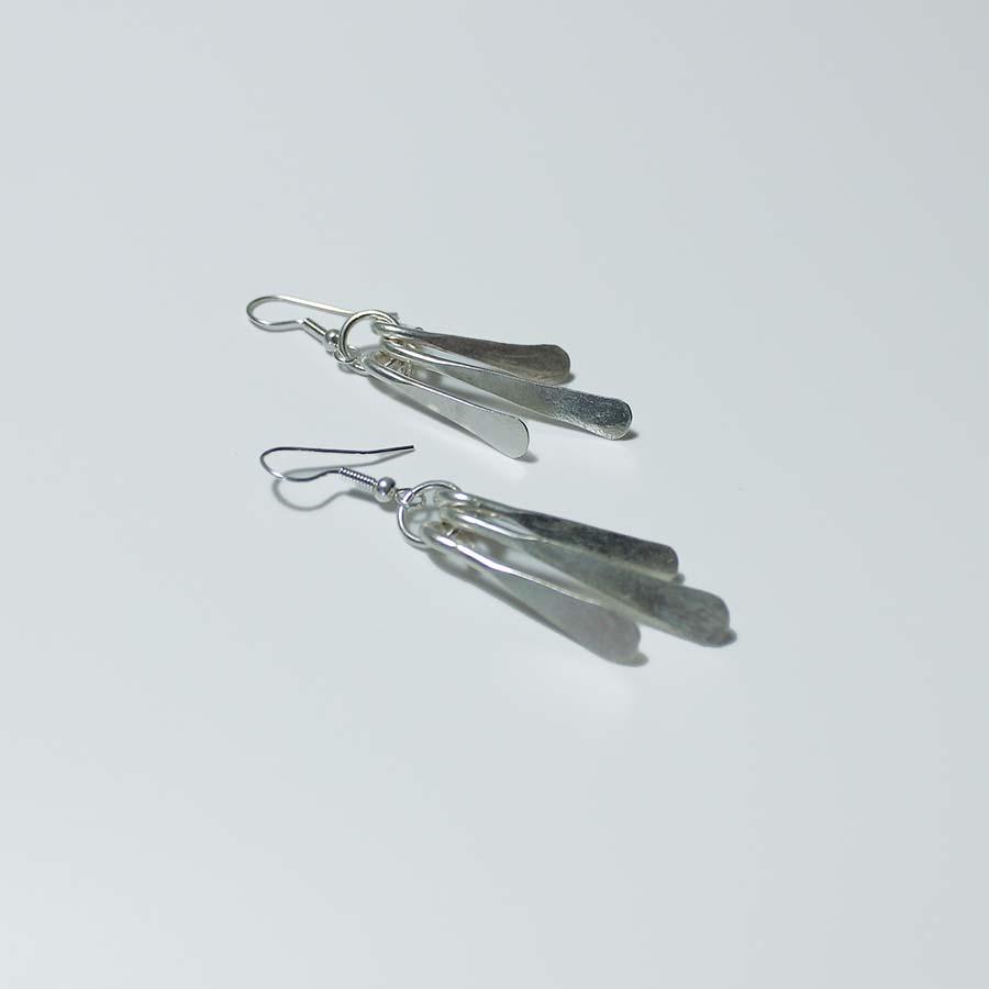 Silver Plated Petite Three Petal Earrings