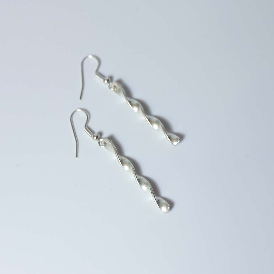 Silver Plated Short Twisted Earrings