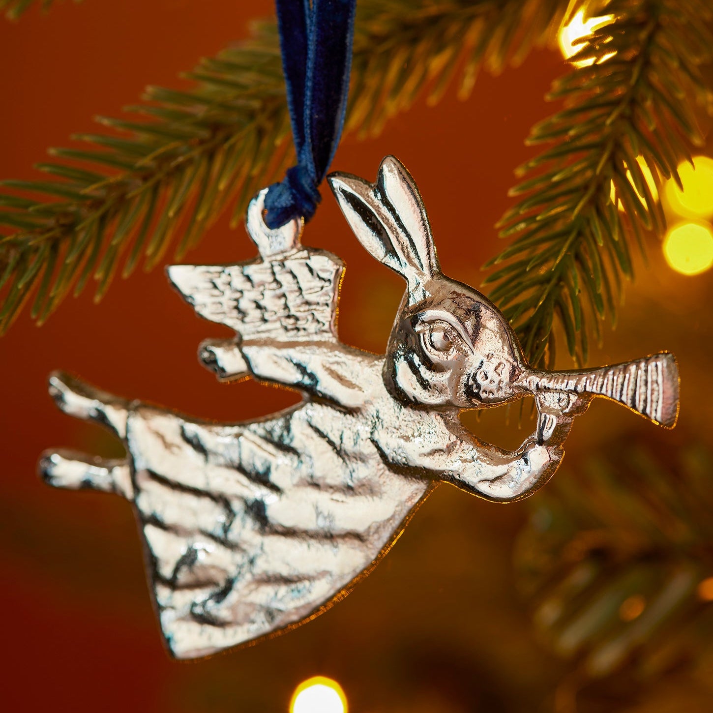 Silver Angel Rabbit Hanging Decoration - Uneeka