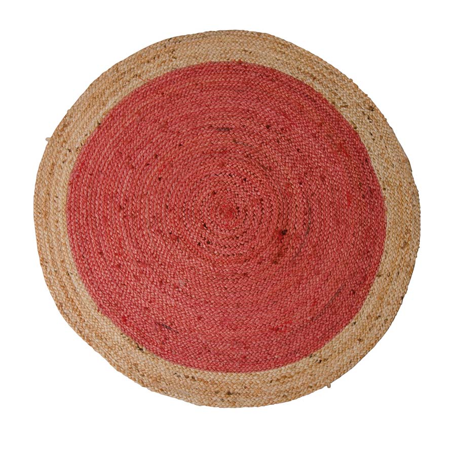 Simple Coloured Jute Rug Terracotta