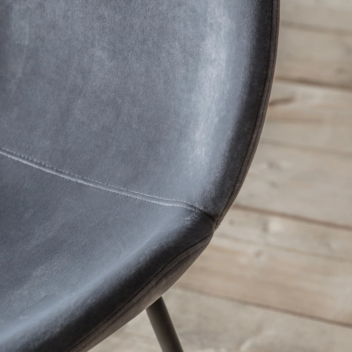 Simple Grey Velvet Dining Chair Fabric - Uneeka