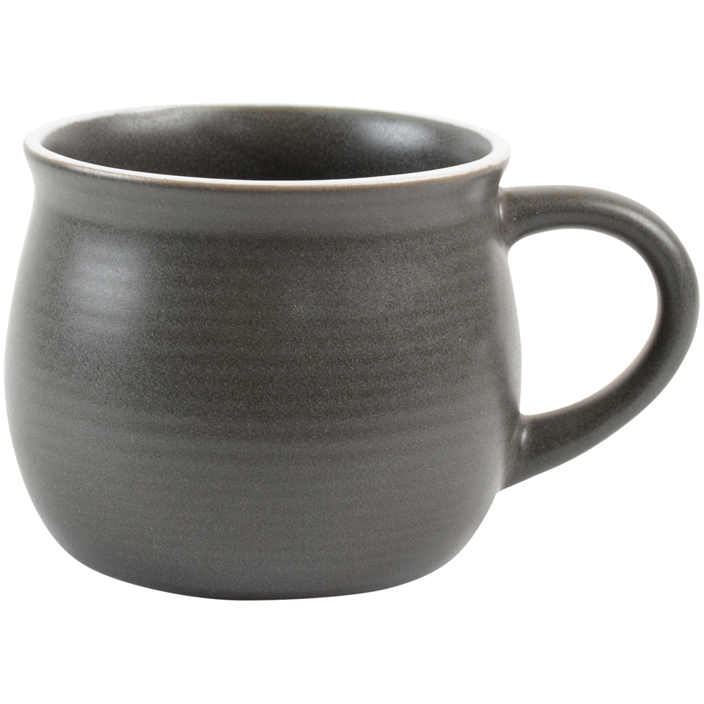 Slate Grey Ribbed Stoneware Mug