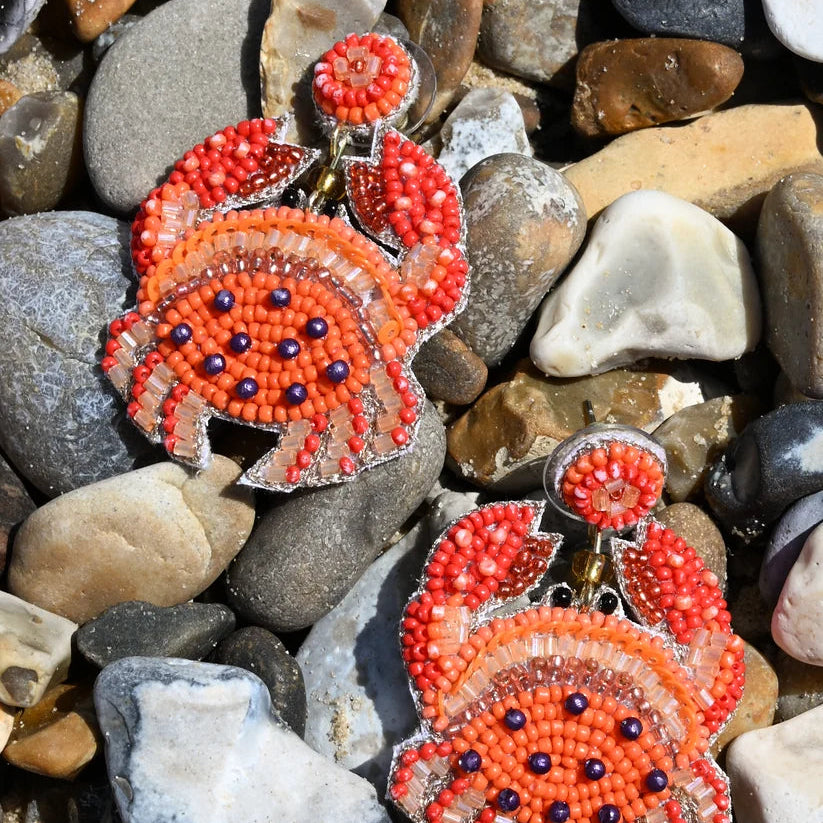 Small Crab Beaded Earrings - EAR1663 - Uneeka