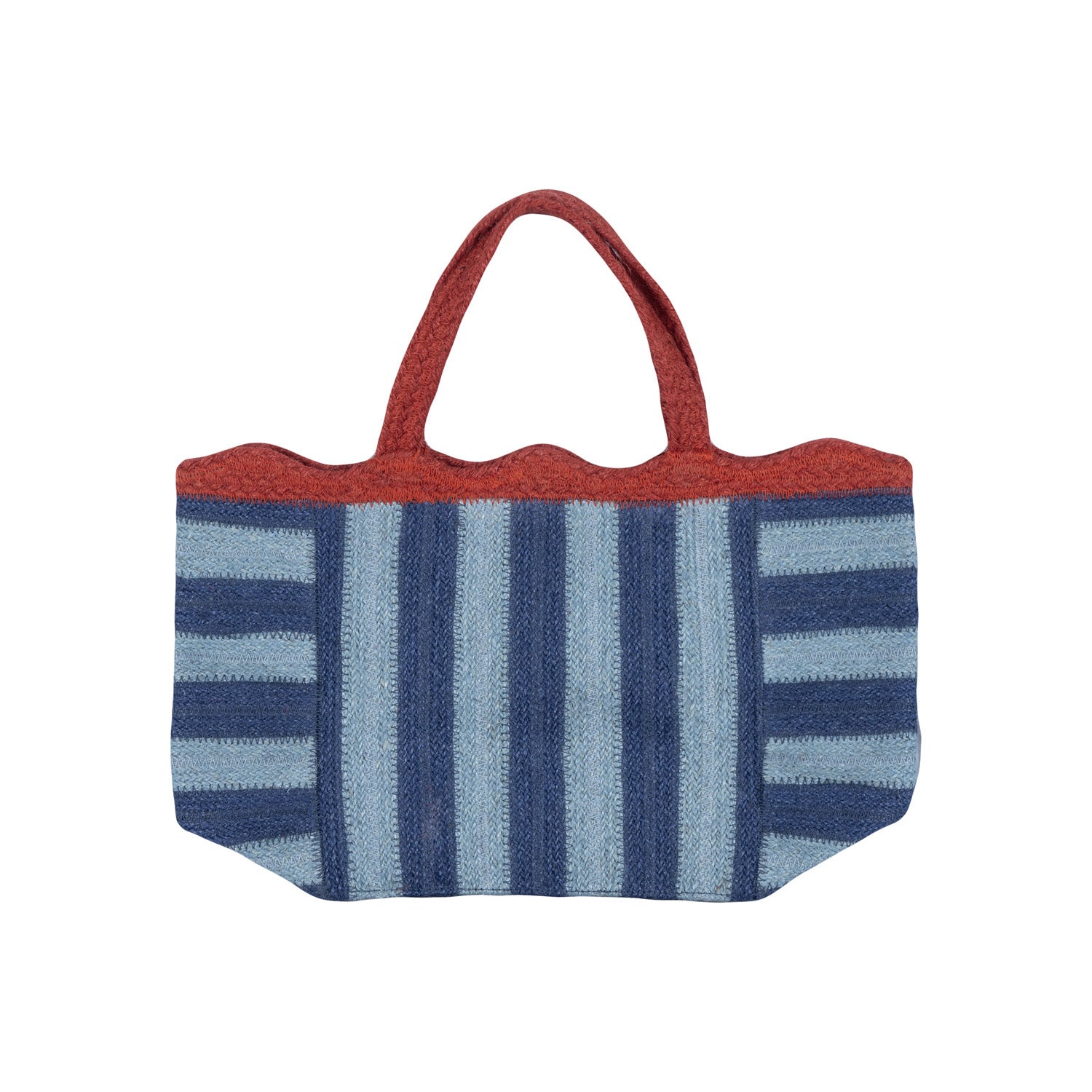 Small Scalloped Edge Striped Bag -  CBB05126X23X18TRADE - Uneeka