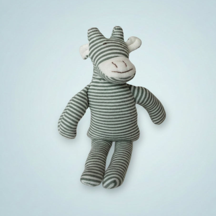 Small Striped Organic Cotton Giraffe Baby Toy - BYUTN37205 - Uneeka