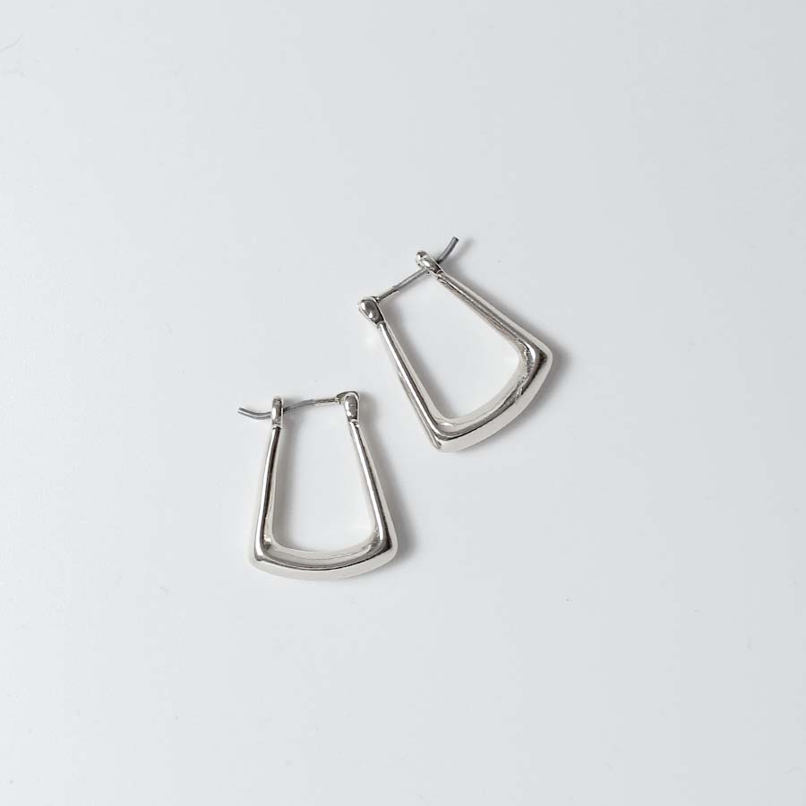 Small Triangle Shape Earrings - Silver