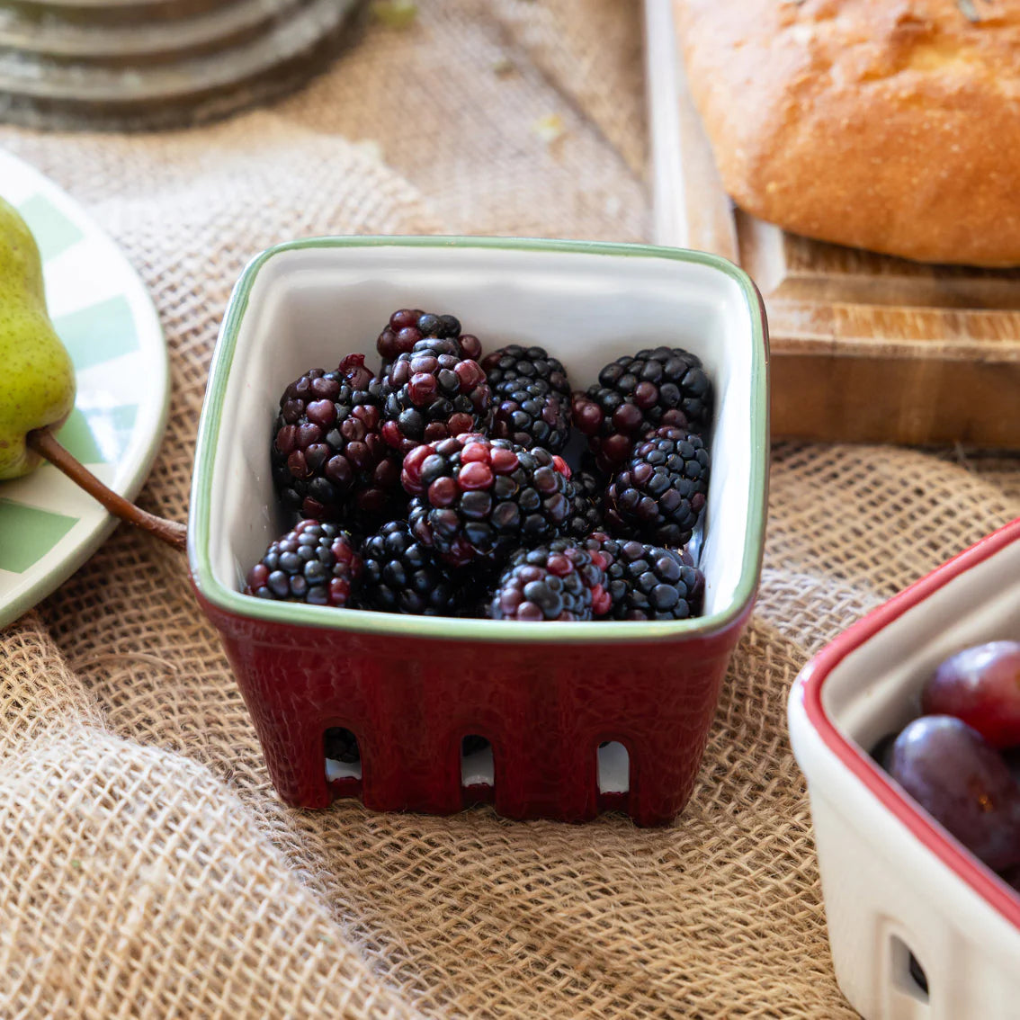 Small Blackberry Ceramic Punnet - BON-SMLPUN-CER-BLK - Uneeka