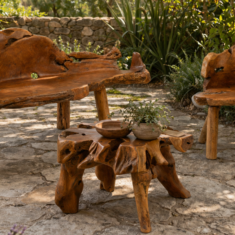 Small Teak Root Coffee Table - IS37 - Uneeka