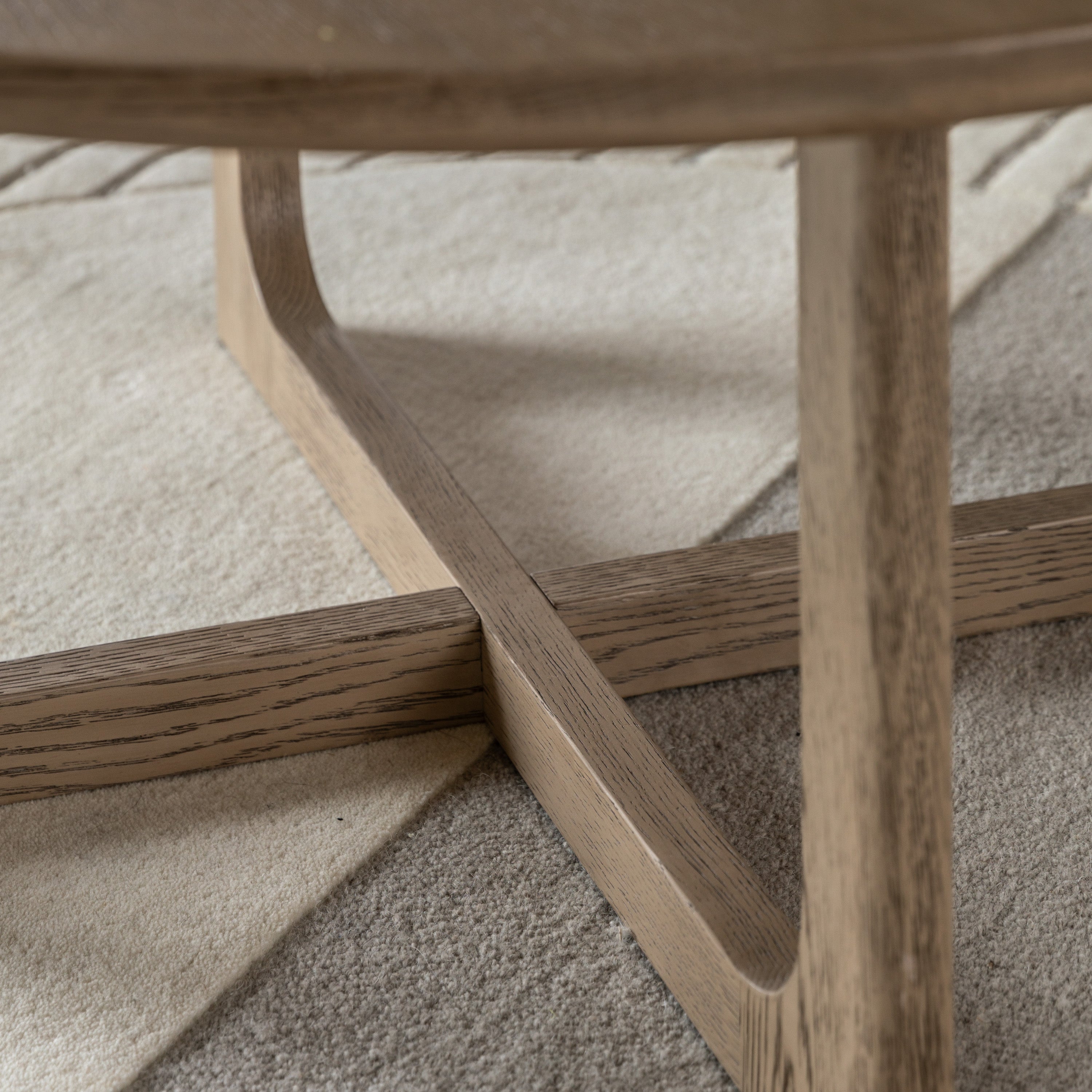 Smoked Oak Round Coffee Table - Craft Round Coffee Table - Uneeka