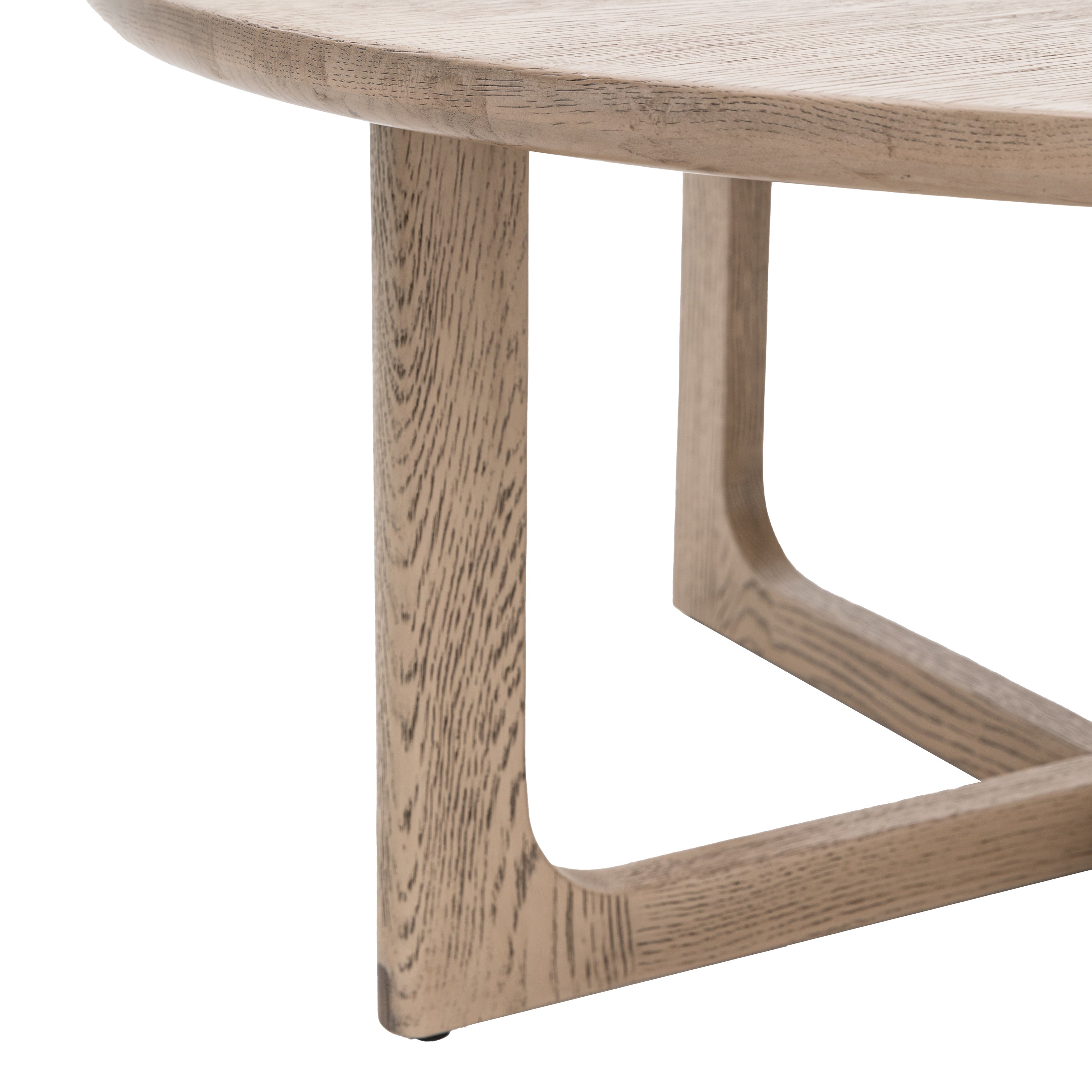 Smoked Oak Round Coffee Table - Craft Round Coffee Table - Uneeka
