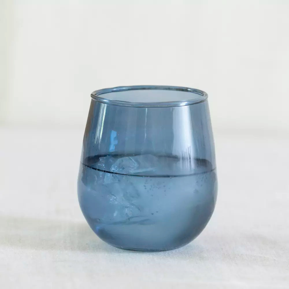 Smoky Blue Rounded Water Tumbler - Uneeka