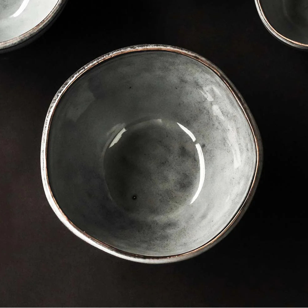 Smoky Glaze Ceramic Bowl - 1727286 PASTA BOWL - GRIS - Uneeka
