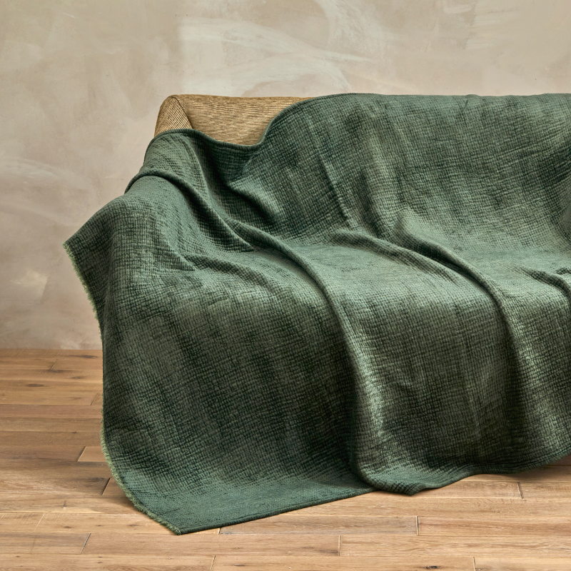Soft Chenille Ribbed Throw - Eucalyptus - Uneeka