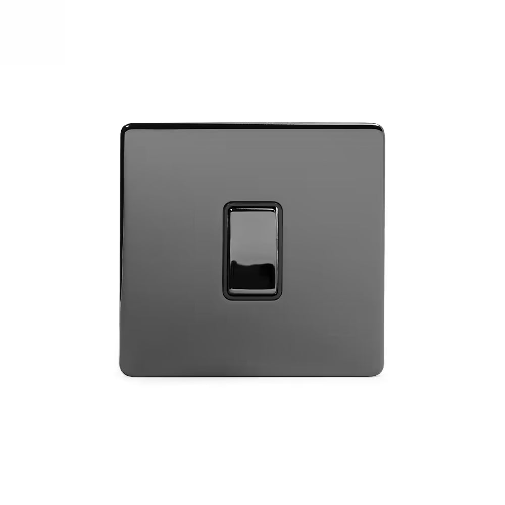 Soho Lighting 10A 1 Gang 2 Way Switch Black Nickel with Black iNsert Screwless Finish Uneeka
