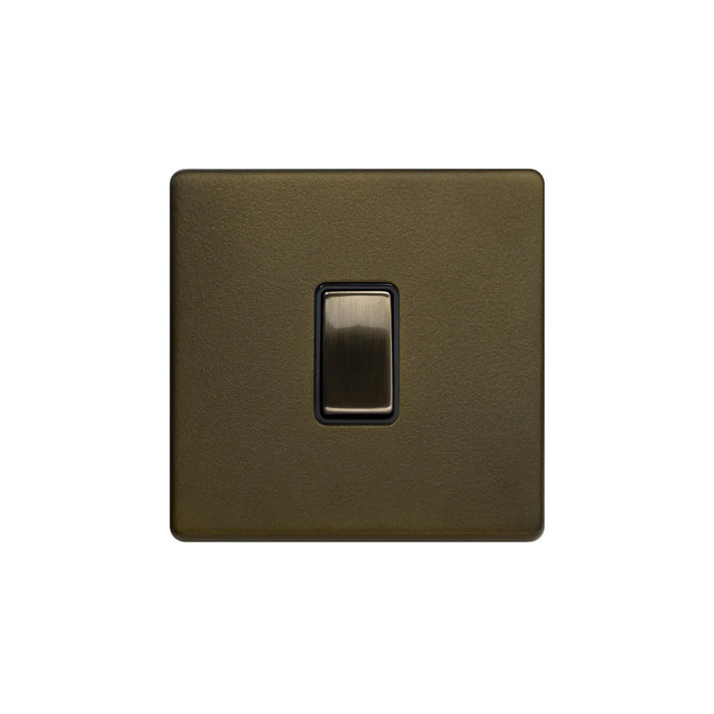 Soho Lighting 10A 1 Gang 2 Way Switch - Bronze Black Insert Screwless Finish Uneeka