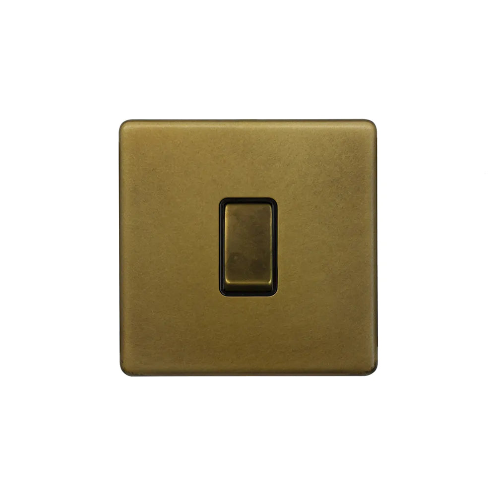 Soho Lighting 10A 1 Gang 2 Way Switch - Old Brass - Uneeka
