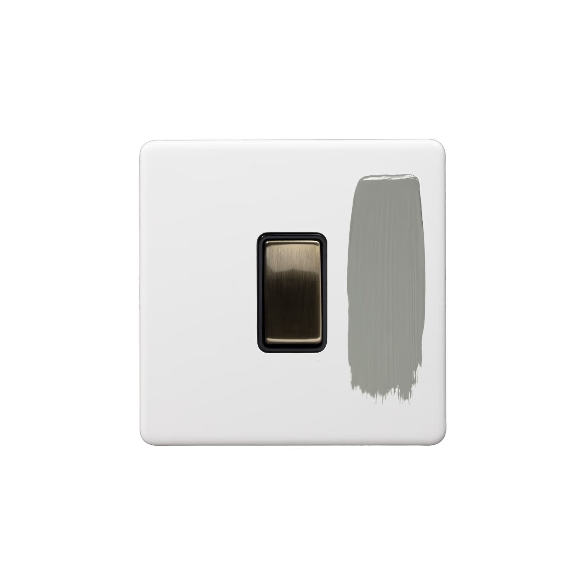 Soho Lighting 10A 1 Gang 2 Way Switch Primed & Paintable with Antique Brass Detail Uneeka