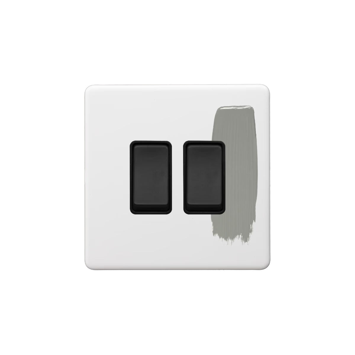 Soho Lighting 10A 2 Gang 2 Way Switch Paintable with Matt Black Detail Uneeka