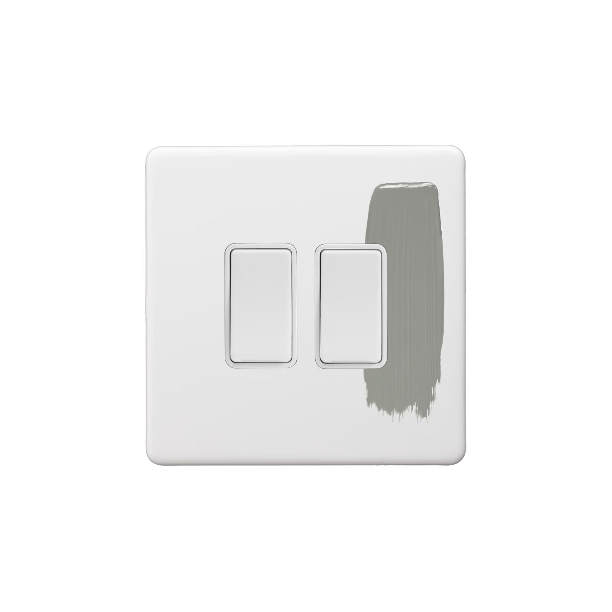 Soho Lighting 10A 2 Gang 2 Way Switch Paintable with White Detail Uneeka