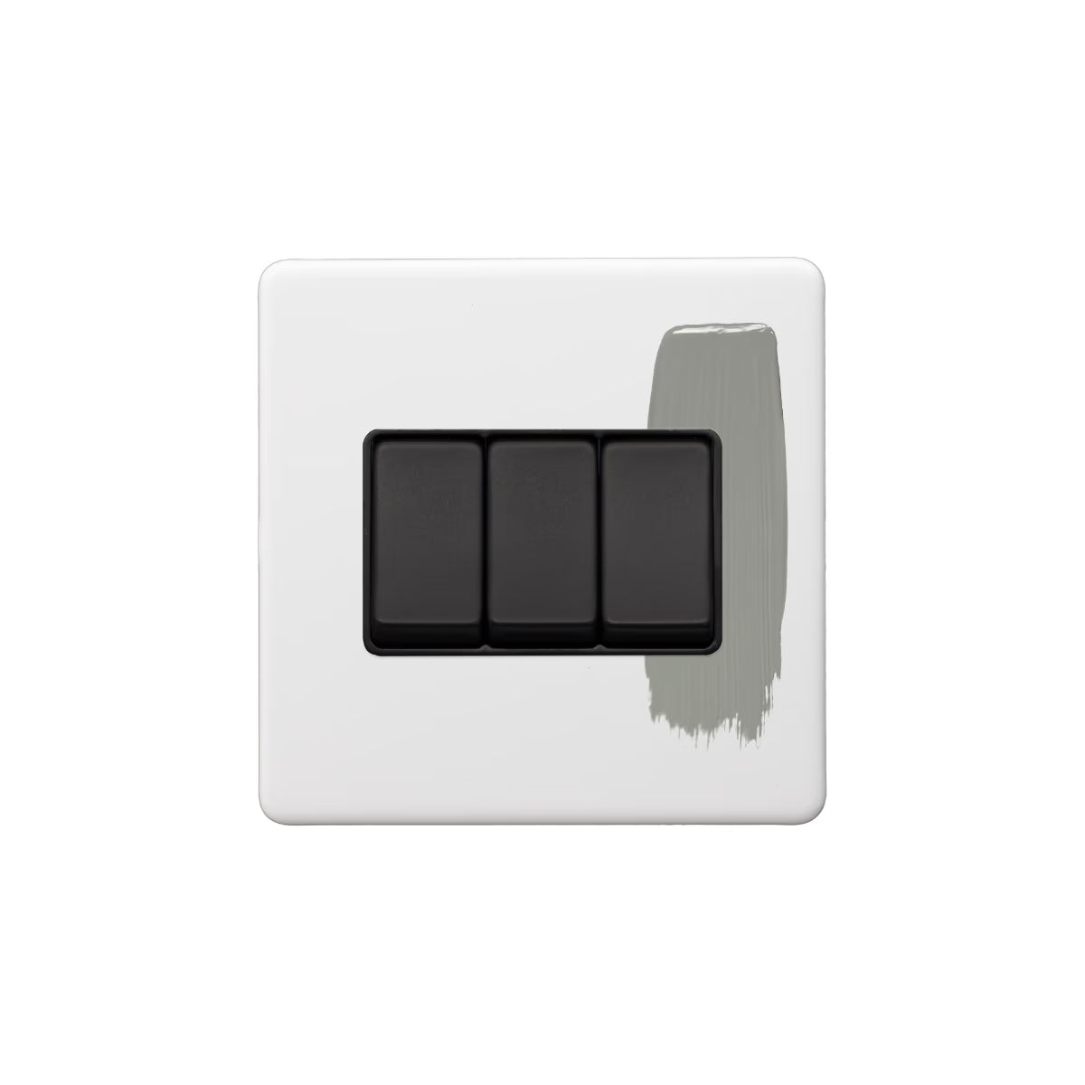 Soho Lighting 10A 3 Gang 2 Way Switch Paintable with Matt Black Detail Uneeka
