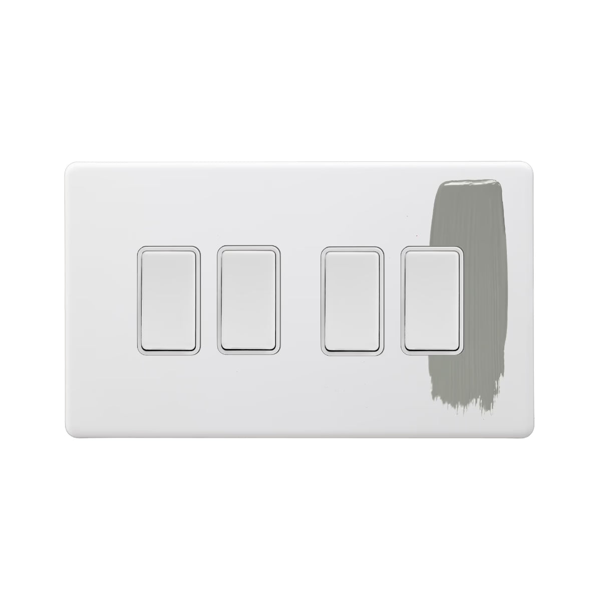 Soho Lighting 10A 4 Gang 2 Way Switch Paintable with White Switch Uneeka
