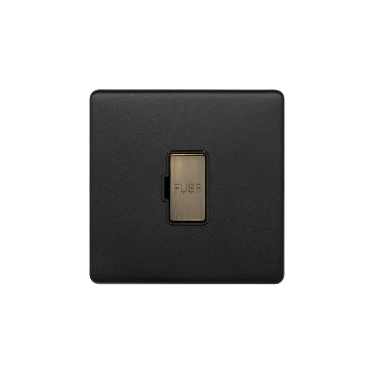 Soho Lighting 13A Double Pole Unswitched Fused Connection Unit Matt Black & Antique Brass Uneeka