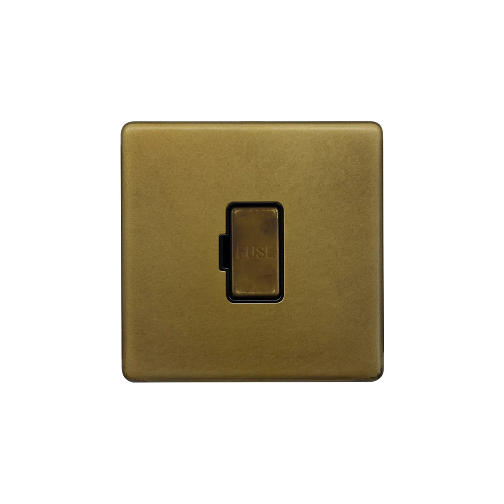 Soho Lighting 13A Double Pole Unswitched Fused Connection Unit Old Brass Uneeka