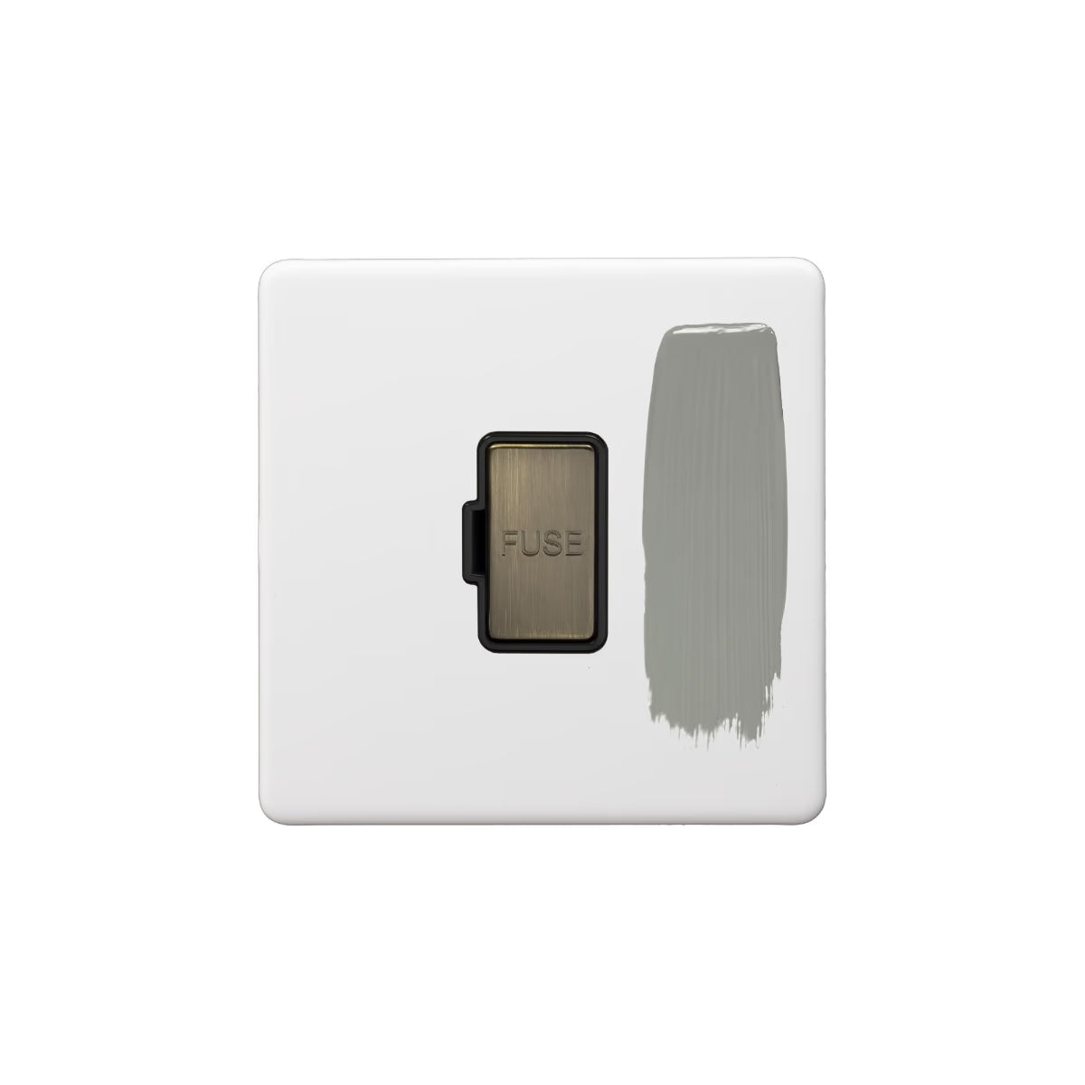 Soho Lighting 13A Double Pole Unswitched Fused Connection Unit Paintable with Antique Brass Switch Uneeka
