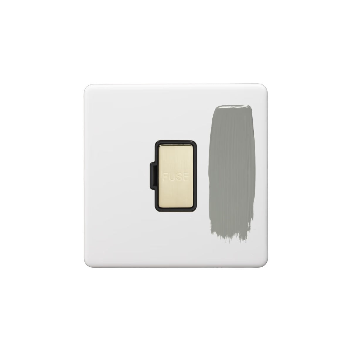 Soho Lighting 13A Double Pole Unswitched Fused Connection Unit Paintable with Brushed Brass Black Insert Uneeka