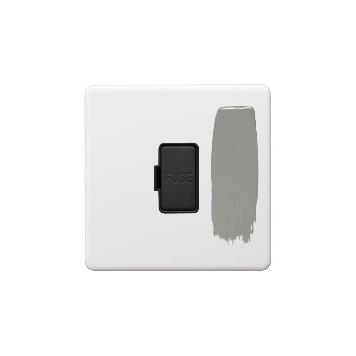 Soho Lighting 13A Double Pole Unswitched Fused Connection Unit Paintable with Matt Black Switch Uneeka