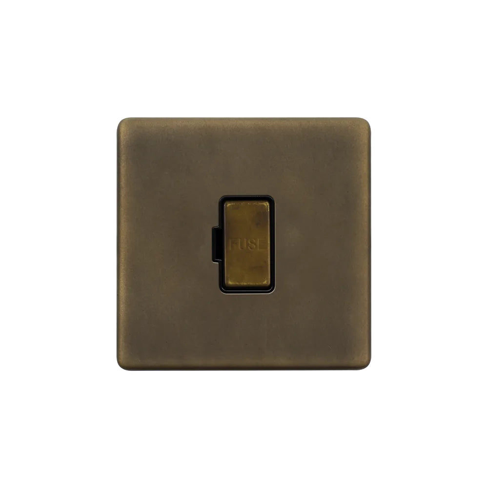 Soho Lighting 13A Double Pole Unswitched Fused Connection Unit Vintage Brass Uneeka 