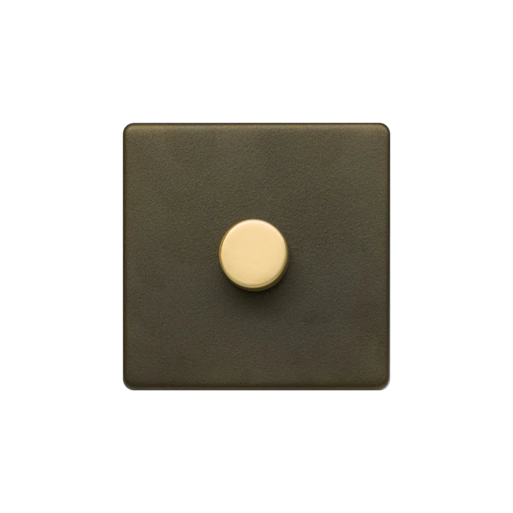 Soho Lighting 1 Gang 2 Way Intelligent Dimmer Switch - Bronze & Brushed Brass - Uneeka