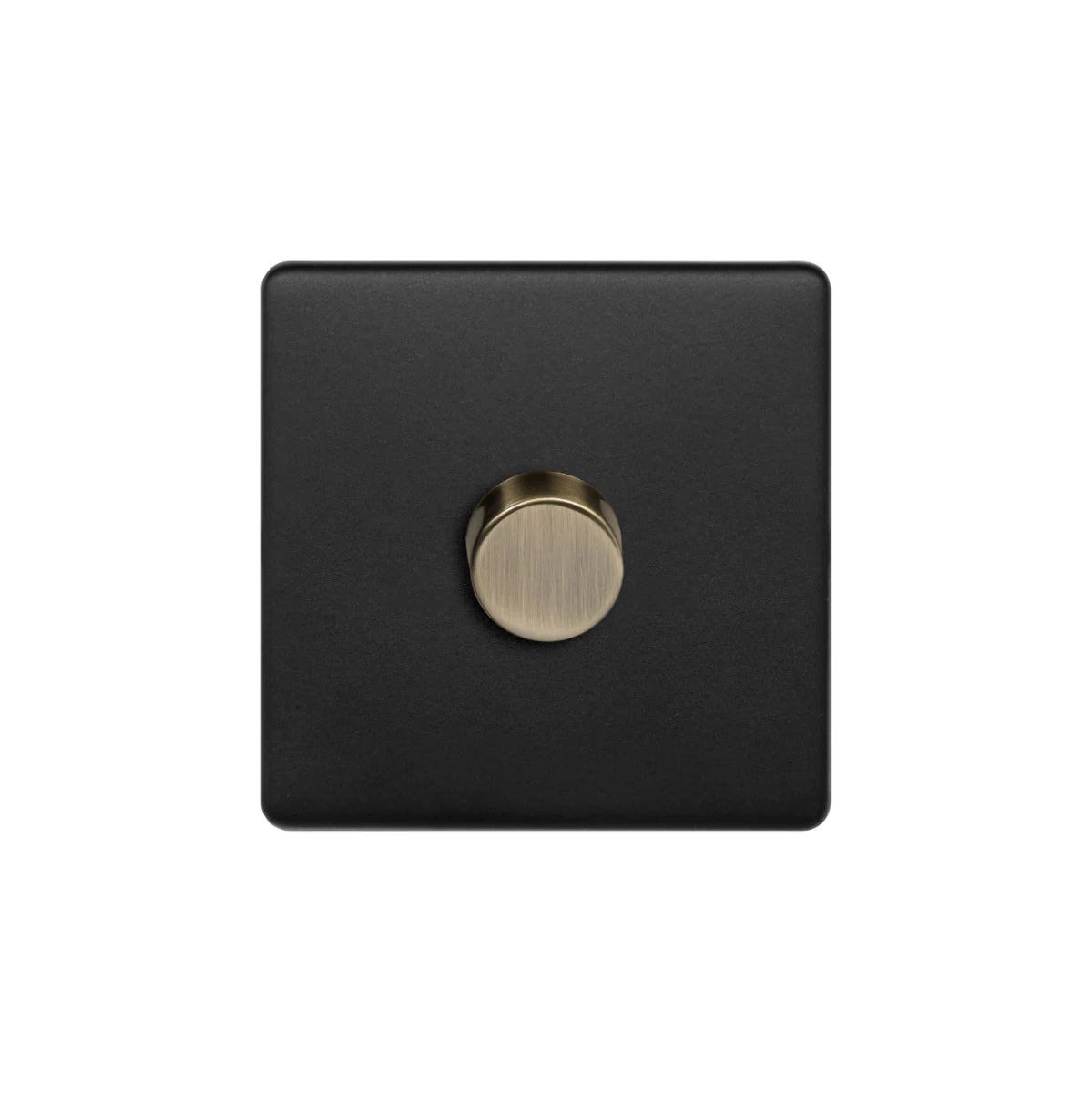 Soho Lighting 1 Gang 2 Way Intelligent Dimmer Switch - Antique Brass & Matt Black Uneeka