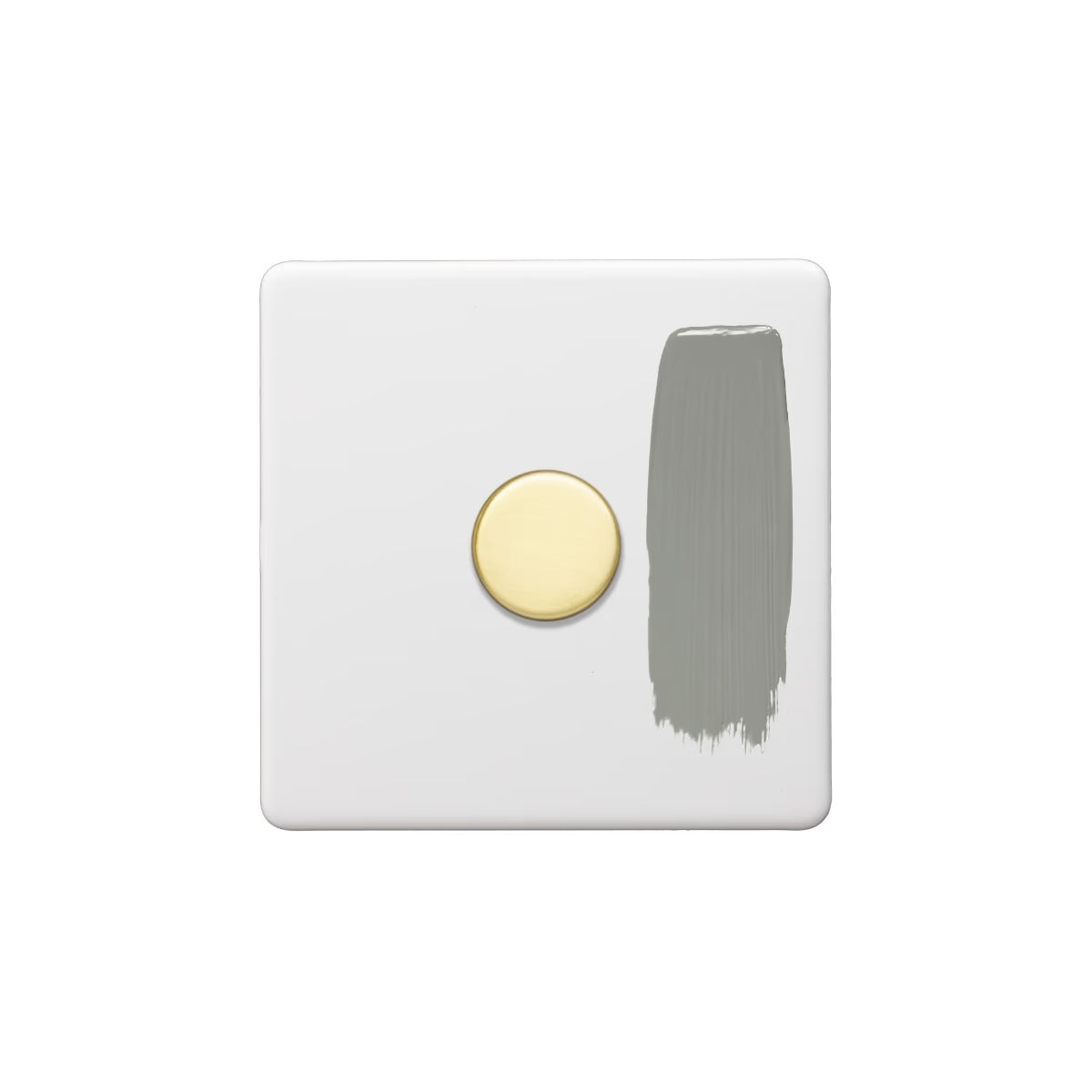 Soho Lighting 1 Gang 2 Way Intelligent Dimmer Switch - Paintable with Brushed Brass Detail - Uneeka