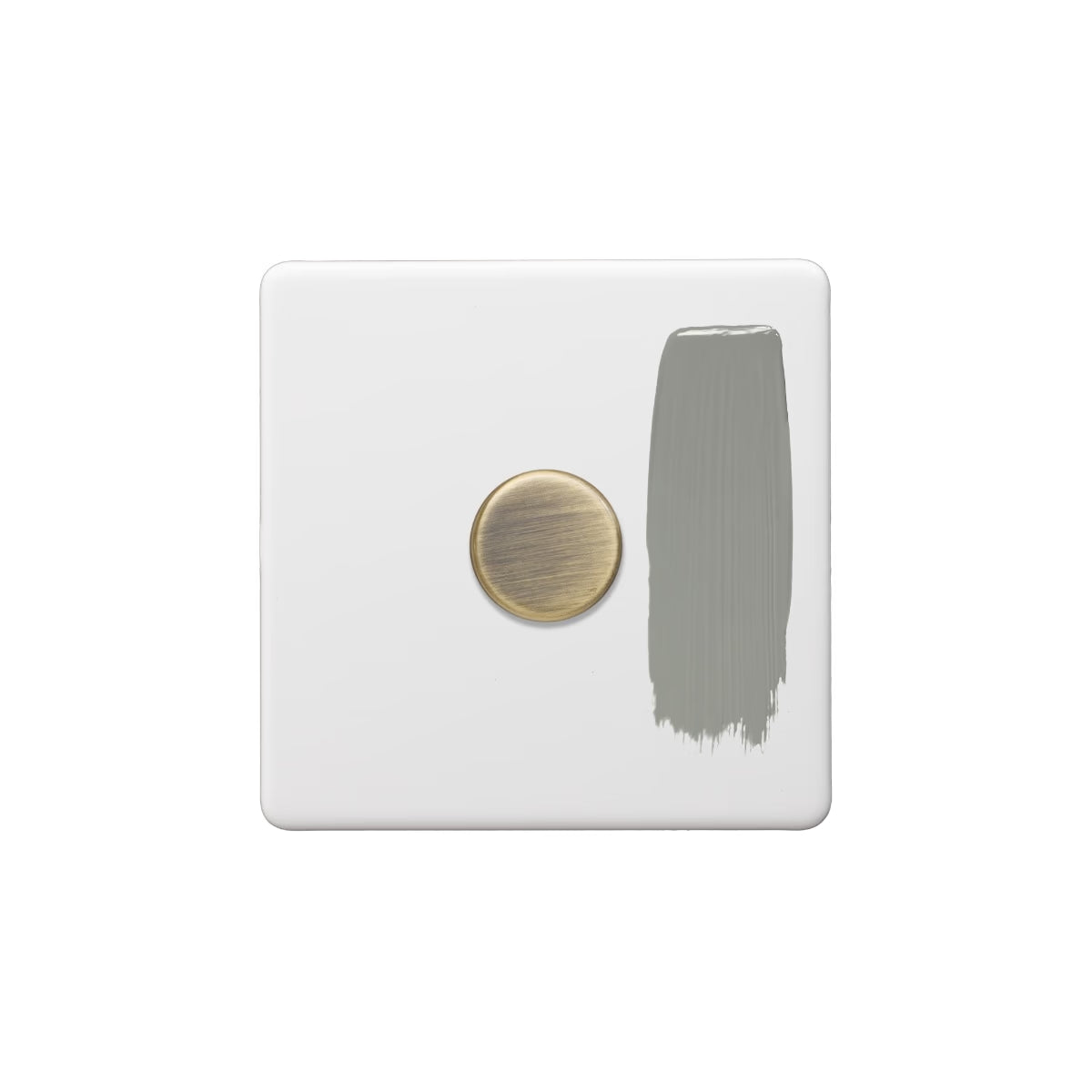 Soho Lighting 1 Gang 2 Way Intelligent Dimmer Switch - Paintable with Antique Brass Detail - Uneeka