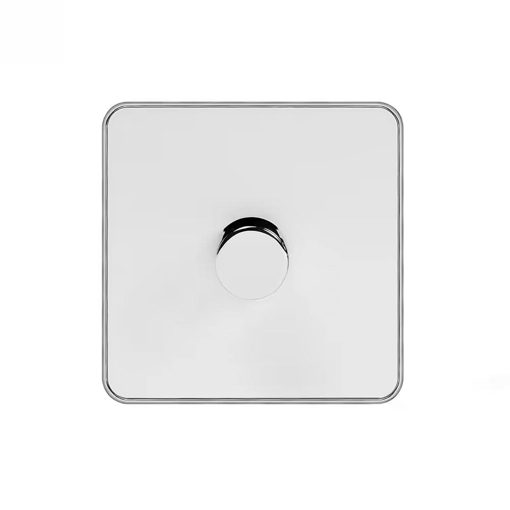 Soho Lighting 1 Gang 2 Way Intelligent Dimmer Switch - White & Polished Chrome - Uneeka