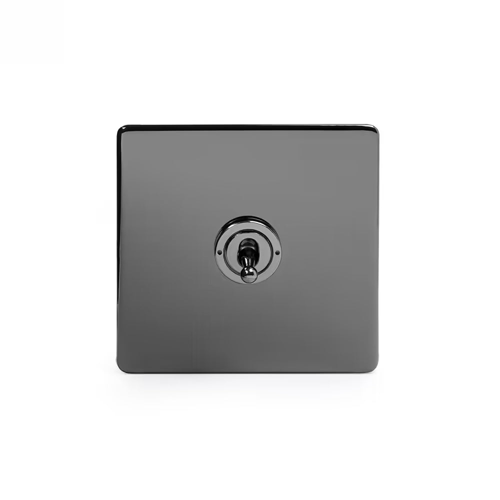 Soho Lighting 1 Gang 2 Way Toggle Switch - Black Nickel Screwless Finish - Uneeka