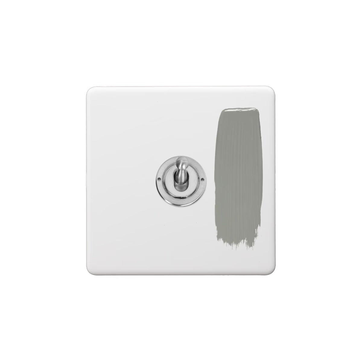 Soho Lighting 1 Gang 2 Way Toggle Switch - Paintable Primed Finish with Brushed Chrome - Uneeka
